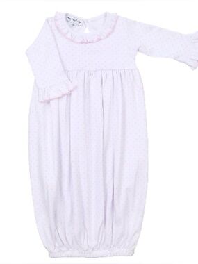 Magnolia Baby Light Pink Polka Dot Ruffle-Trim Baby Gown